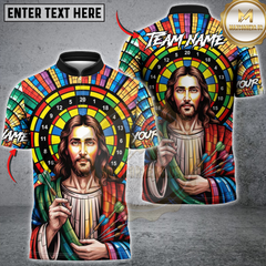 Maxcorners Darts Holy Light Dartboard Personalized Name, Team Name 3D Shirt