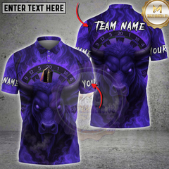 Maxcorners Darts Firestorm Bullseye Personalized Name, Team Name Shirt