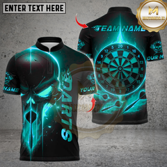 Maxcorners Darts Skull With Dartboard Multicolor Customized Name, Team Name 3D Shirts