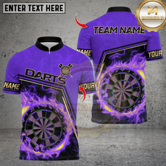Maxcorners Darts Flaming Dartboard Multicolor Customized Name, Team Name 3D Shirts
