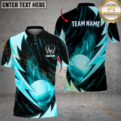 Maxcorners Golf Lightning Strike Multicolor Customized Name, Team Name 3D Shirts