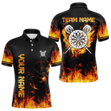 Maxcorners Scopion And Fire Flame White Dartboard Dart Shirts For Men, Custom Dart Jerseys LM054