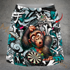 Maxcorners Darts Confused Monkey Graffiti Personalized 3D Skirts With Shorts