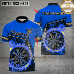 Maxcorners Darts Flaming Dartboard Multicolor Customized Name, Team Name 3D Shirts