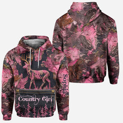 Maxcorners Country Girl, Personalized Hunting All Over Shirt, Personalized 3D Hoodie For Hunting Lover 1 TU2611