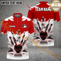 Maxcorners Ball And Pins Ice Age Pattern Bowling Jersey Multicolor Options Personalized Name, Team Name 3D Shirt