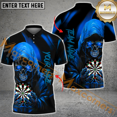 Maxcorners Darts Skull Mutilcolor Options Personalized Name, Team Name 3D Polo Shirt