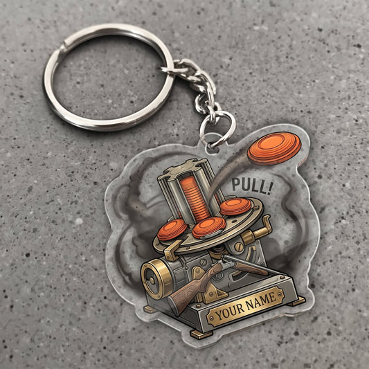 Maxcorners Clay Shooting Pull Shotgun Shells And Clay Targets Customized Name 3D Keychain And Ornament