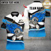 Maxcorners Flaming Angry Bowling Design Multicolor Customized Name, Team Name 3D Shirts