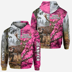 Maxcorners Country Girl, Personalized Hunting All Over Shirt, Personalized 3D Hoodie For Hunting Lover TU2611