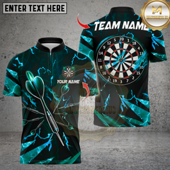 Maxcorners Darts Thunder Lightning Dartboard Multicolor Customized Name, Team Name 3D Shirts