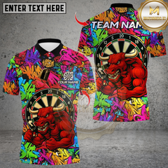 Maxcorners Darts Muscle Bull With Dartboard Multicolor Customized Name, Team Name 3D Shirts
