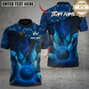 Maxcorners Ethnic Pattern Bowling Master Multicolor Customized Name, Team Name 3D Shirts