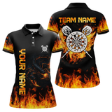 Maxcorners Scopion And Fire Flame White Dartboard Dart Shirts For Men, Custom Dart Jerseys LM054