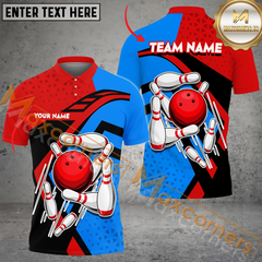 Maxcorners Crossing Bowling Jersey Multicolor Option Customized Name, Team Name 3D Polo Shirt