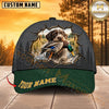 Maxcorners Dog Hunting And Duck Cracked Wall Forest Green Brim Personalized Name 3D Cap