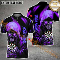 Maxcorners Darts Skull Mutilcolor Options Personalized Name, Team Name 3D Polo Shirt