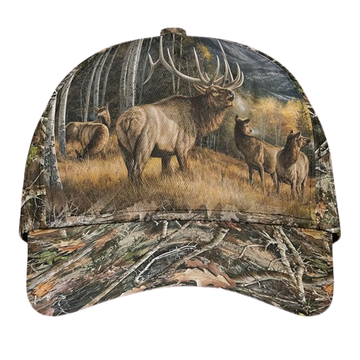 Maxcorners Deer Hunting Camouflage Baseball Cap For Hunter, Deer Hunting 3D Printed Caps Hats LM0402