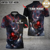 Maxcorners Bowling Wolf Flame Smoke Multicolor Customized Name, Team Name 3D Shirts