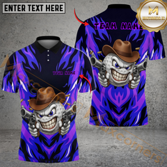 Maxcorners Savage Cowboy Golf Polo Shirt, Customized Name & Team Name 3D Shirts (4 Colors)