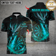 Maxcorners Darts Flame Dragon With Dartboard Multicolor Customized Name, Team Name 3D Shirts