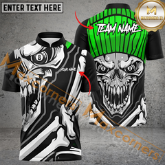 Maxcorners Billiard Ball 8 Skull Multicolor Options Personalized Name, Team Name 3D Polo Shirt
