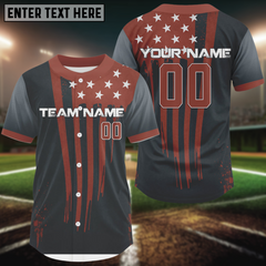 Maxcorners Personalized US Flag Baseball Jerseys Custom Patriotic Baseball Jersey For Men & Newborns LM2608