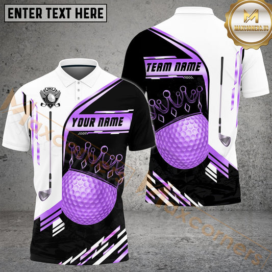 Maxcorners Golf Champion Golden Personalized Name, Team Name 3D Shirt (6 Colors)