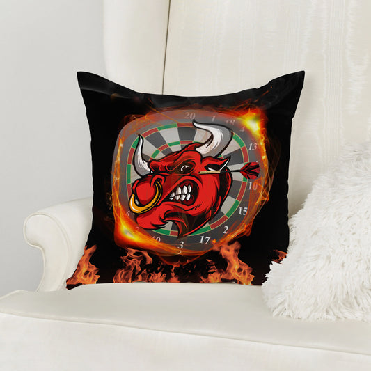 Maxcorners Darts Fire Bull Head Target Multicolor Customized Name 3D Pillow
