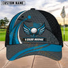 Maxcorners Golf Winged Ball Dynamic Stripe Personalized Name 3D Cap (5 Colors)