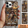 Maxcorners Duck Hunting Yellow Labrador Retriever American Flag Sunset Personalized Name 3D Phone Case - Boykin Spaniel