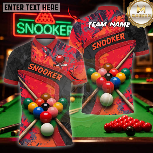 Maxcorners Billiard Outfits Chaotic Energy Burst Print Customized Name 3D Shirt