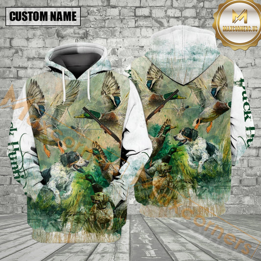 Maxcorners Vintage Watercolor Art Duck Hunter All Over Print Shirt Best Gift For Hunter