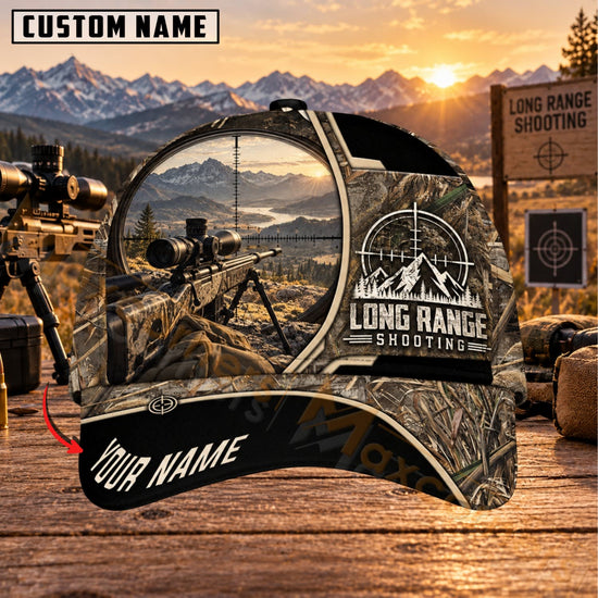 Maxcorners Long Range Shooting Mountain Scope View Personalized Name 3D Cap