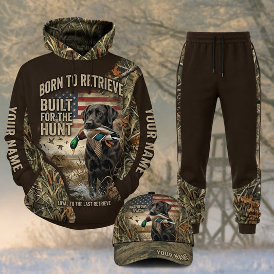Maxcorners Duck Hunting Born to Hunt Four Paws Woodland Camo Personalized 3D Shirts