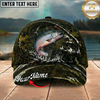 Maxcorners Fishing Camouflage Water Splash Rod Reel Personalized 3D Cap (12 Fish Species)