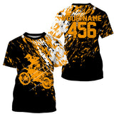 Maxcorners Motocross MX Off-Road Yellow Customize Name And Number 3D Shirts