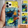 Maxcorners Fishing Phone Case Beer Splash Fishing Graphic Personalized Name 3D Phone Case (10 Fish Species)