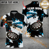 Maxcorners Darts DartBoard Biplane Paint Mutilcolor Options Personalized Name, Team Name 3D Polo Shirt