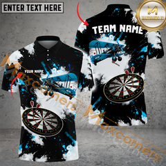 Maxcorners Darts DartBoard Biplane Paint Mutilcolor Options Personalized Name, Team Name 3D Polo Shirt