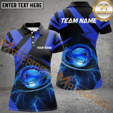 Maxcorners Black And Blue Lightning Thunder Bowling Jersey Customized Name 3D Shirt