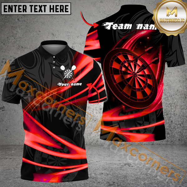 Maxcorners Darts Lightning MutilColor Option Customized Name, Team Name 3D Polo Shirt