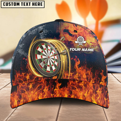 Maxcorners Darts Fire Flame Personalized Name 3D Cap