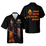 Maxcorners Custom Flaming Skeleton Men's Golf Polo Shirt, Mens Golf Gift, Funny Golf Shirt