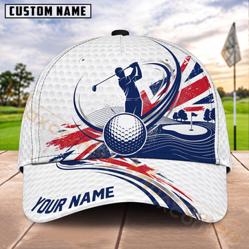Maxcorners Golf Patriotic Golfer Ball Dynamic Wave Personalized Name 3D Cap