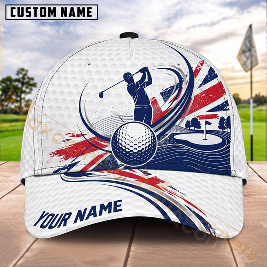 Maxcorners Golf Patriotic Golfer Ball Dynamic Wave Personalized Name 3D Cap