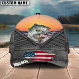 Maxcorners Striped Bass Fishing Sunset Customized Name 3D Cap