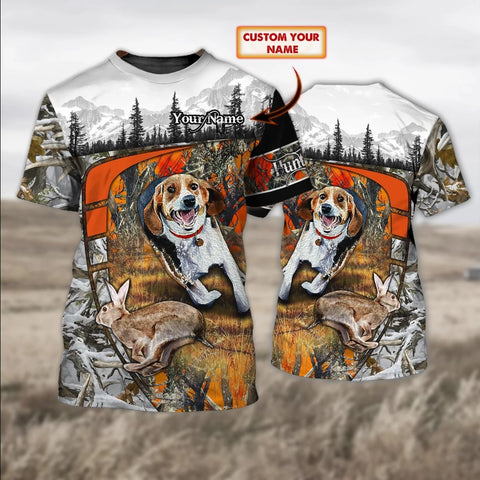 Maxcorners Custom Name Hunting Rabbit Shirt 3D All Over Printed Clothes