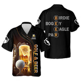 Maxcorners Golf And Beer Custom Men's Golf T-Shirt, Funny Golf Shirt, Gift For Golfers