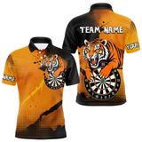 Maxcorners Roaring Tiger Dartboard Shirt - Rust & Black Darts Jersey With Custom Name For Men LM2404
